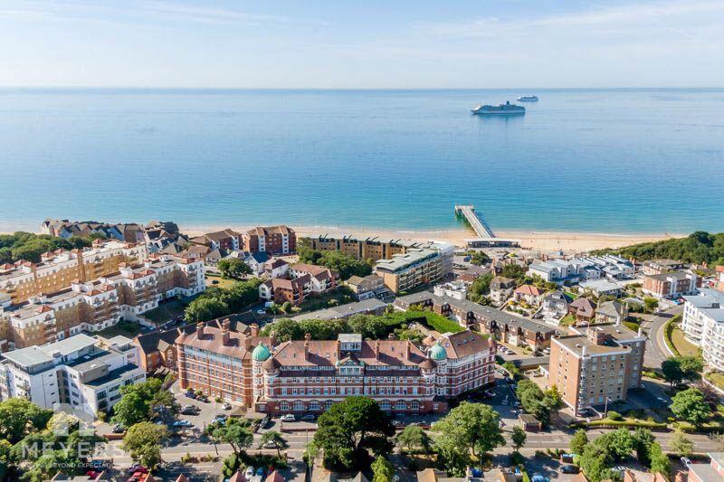 Aerial view of Burlington Mansions and Boscombe Pier